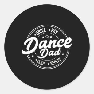 Funny Dad Dance Retro Proud Dancer Dancing Father' Classic Round Sticker