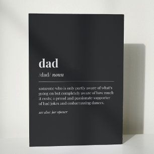 Funny Dad Definition Black Card