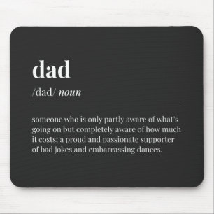 Funny Dad Definition Black Mouse Mat