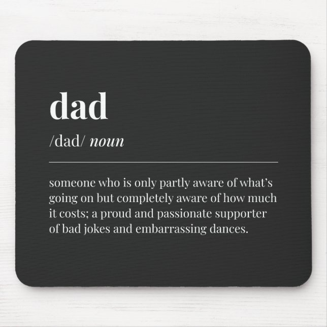 Funny Dad Definition Black Mouse Mat (Front)