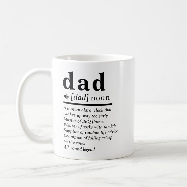 Funny Dad Definition Custom Coffee Mug (Left)