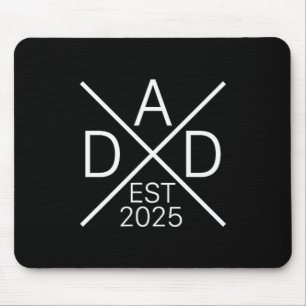 Funny Dad Est 2025 For New Dad Husband Baby Announ Mouse Mat