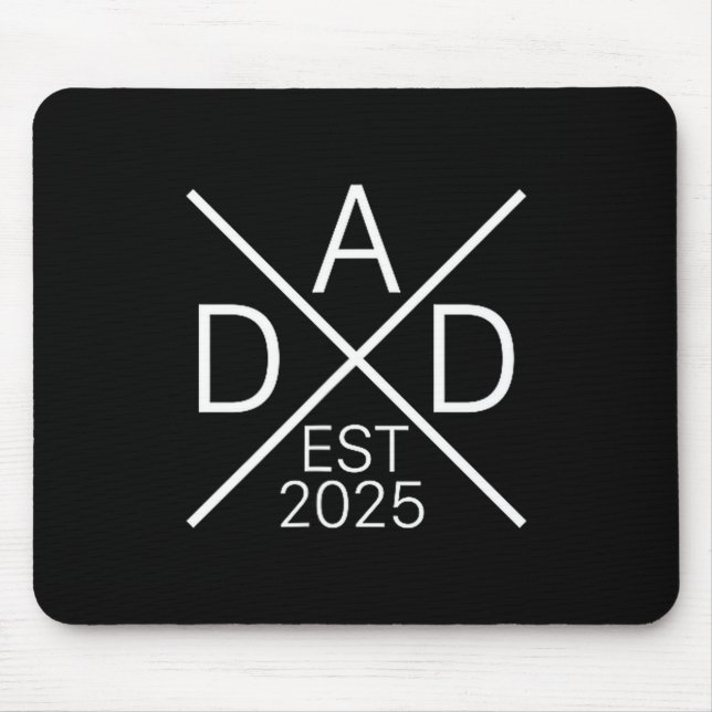 Funny Dad Est 2025 For New Dad Husband Baby Announ Mouse Mat (Front)
