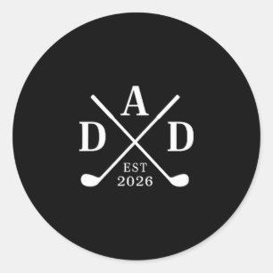 Funny Dad Est. 2026 Father 2026 Loading New Dad Go Classic Round Sticker