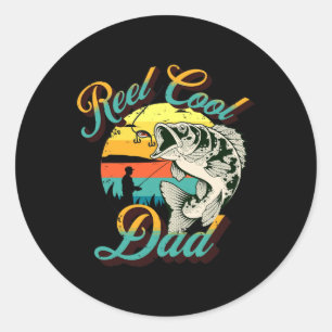 Funny Dad Fathers Day Gift Real Cool Dad Fishing Classic Round Sticker