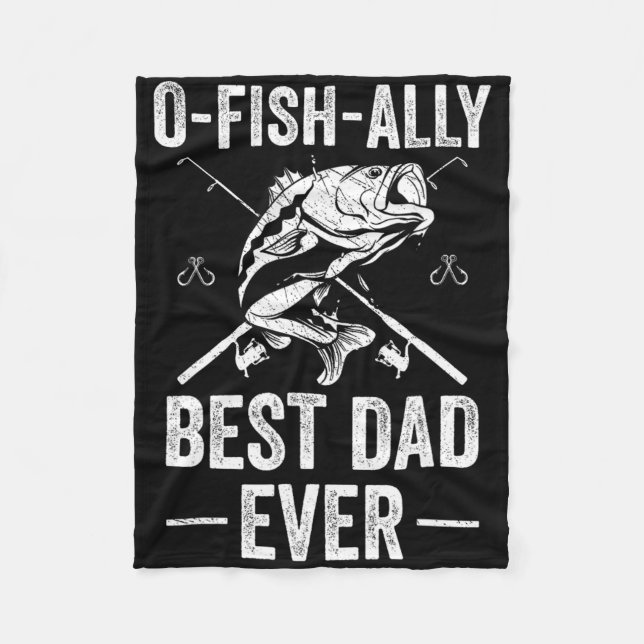 Funny Dad Fish B Fishing Father  Fleece Blanket (Front)