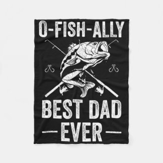 Funny Dad Fish Byss Fishing Father  Fleece Blanket