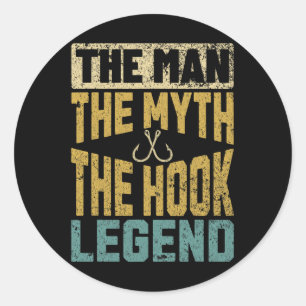 Funny Dad Fishing Man Myth Hook Legend Fisherman F Classic Round Sticker