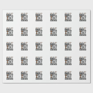 Funny Dad Fix It Screwed Tool Quote Vector Design_ Wrapping Paper
