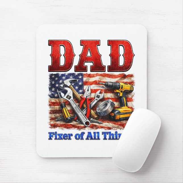 Funny Dad Fixer Of All Things Mouse Mat (With Mouse)