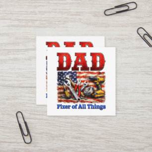 Funny Dad Fixer Of All Things Square Business Card
