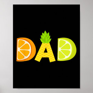 Funny Dad Fruitarian Lover Summer Father Fruit Sli Poster
