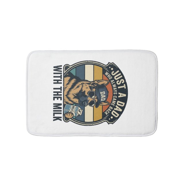 Funny Dad German Shepherd Milk Retro Shirt Design_ Bath Mat (Front)
