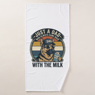 Funny Dad German Shepherd Milk Retro Shirt Design_ Bath Towel