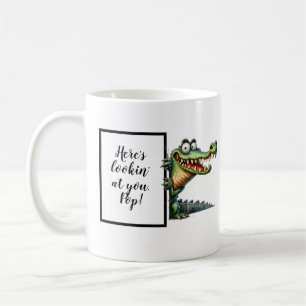 Funny dad gift with funny and quirky alligator  coffee mug