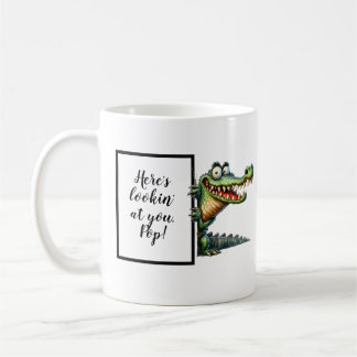 Funny dad gift with funny and quirky alligator  coffee mug