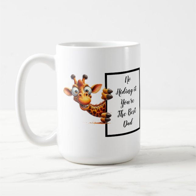 Funny dad gift with funny and quirky giraffe coffee mug (Left)
