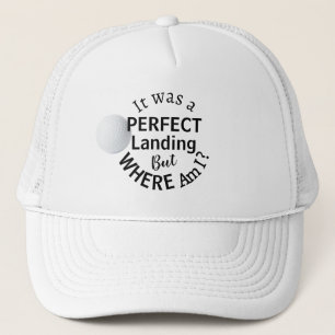 Funny Dad Golf Humour Modern Bold Black Typography Trucker Hat