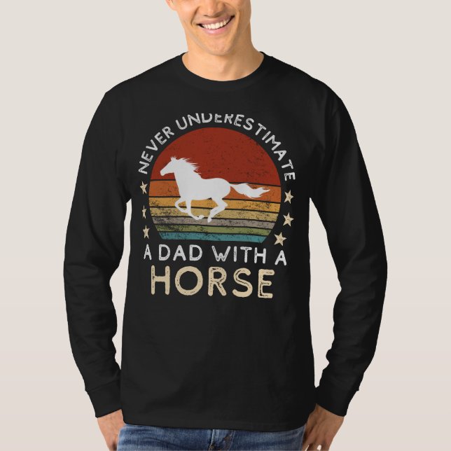 Funny Dad Horse Tee - Dads Equestrian Wit Gallops  (Front)