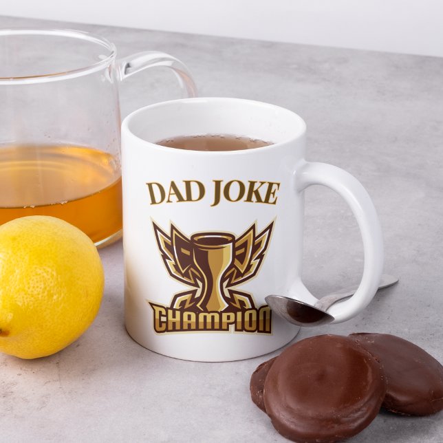 Funny Dad Joke Champion Trophy Coffee Mug (Creator Uploaded)