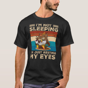 Funny Dad Joke Owl I'm Not Sleeping I'm Just Resti T-Shirt
