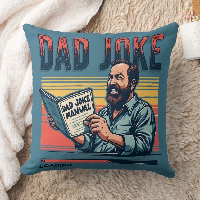 Funny Dad Joke Retro Humour Vintage Aesthetic Cushion (Blanket)