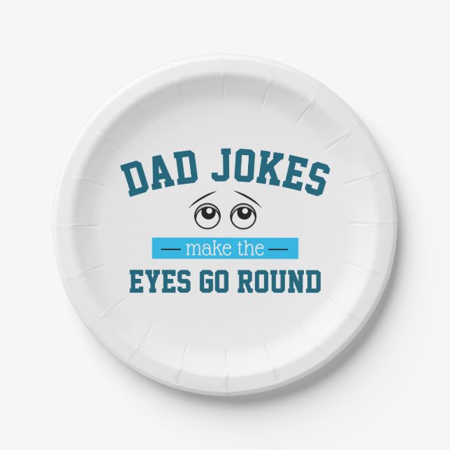 Funny Dad Jokes Father Pun Paper Plate (Front)