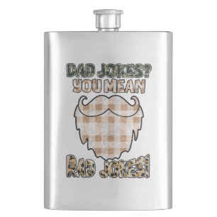 Funny Dad Jokes Father's Day Rad Jokes Hip Flask