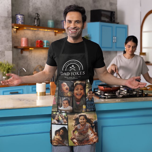 Funny Dad Jokes Grill Master | Personalised Photo Apron (Creator Uploaded)
