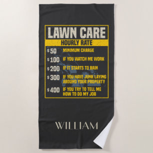 Funny Dad Lawn Mower Fathers Birthday Gag Gifts Beach Towel