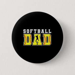 Funny Dad Life Softball Baseball Grandpa Father's 6 Cm Round Badge