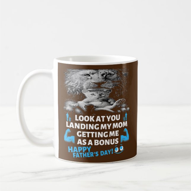 Funny Dad Look At You Landing My Mum Getting Me Coffee Mug (Left)