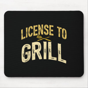 Funny Dad Loves Bbq License To Grill Meat Smoking Mouse Mat