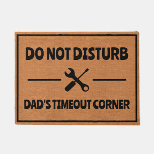 Funny Dad Man Cave Garage Humour Rustic Minimalist Doormat