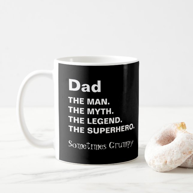 Funny Dad Man Myth Legend Coffee Mug (With Donut)