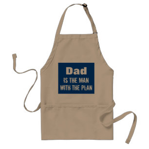 Funny Dad Man Plan Typography Grilling Apron