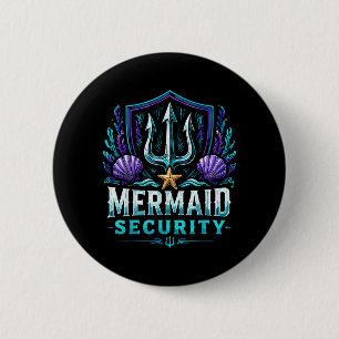 Funny Dad Mermaid Security 6 Cm Round Badge