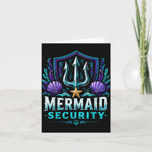 Funny dad mermaid security card