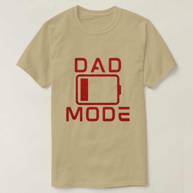 Funny Dad Mode Low Battery Glitter T-Shirt (Design Front)