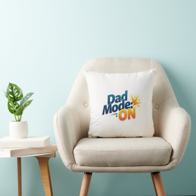 Funny Dad Mode ON Pillow – Cool Father's Day Decor (Chair)