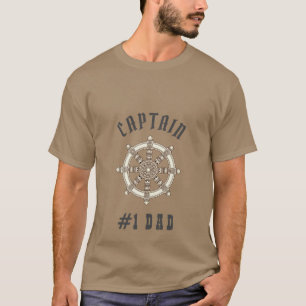 Funny Dad Modern Daddy Father Captain Black Khaki T-Shirt