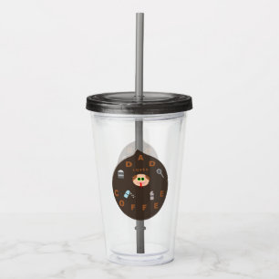 Funny Dad Monster Loves Coffee Acrylic Tumbler