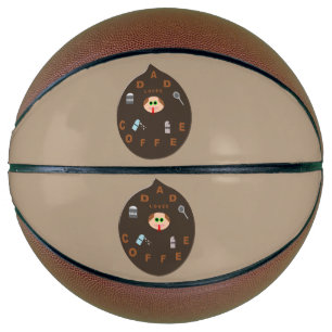 Funny Dad Monster Loves Coffee Basketballs