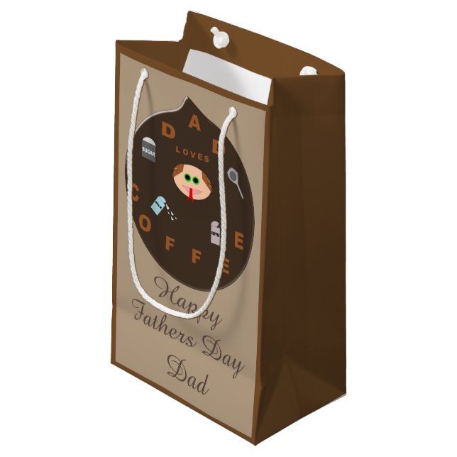 Funny Dad Monster Loves Coffee Custom Gift Bag (Front Angled)