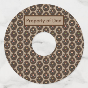 Funny Dad Monster Loves Coffee Custom Wine Glass Tag