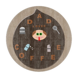 Funny Dad Monster Loves Coffee Glass Cutting Board