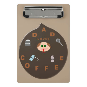 Funny Dad Monster Loves Coffee Mini Clipboard