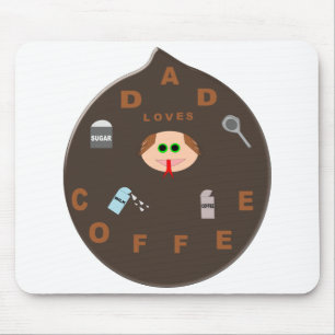 Funny Dad Monster Loves Coffee Mousepad