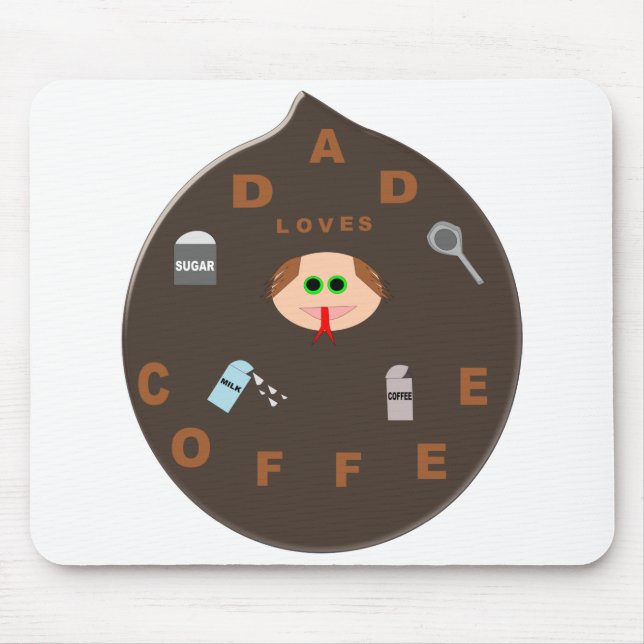 Funny Dad Monster Loves Coffee Mousepad (Front)
