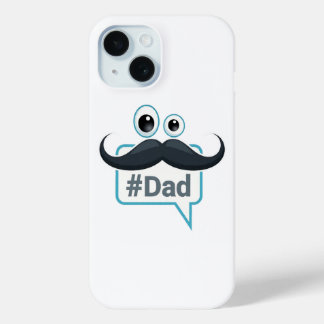 Funny #Dad Moustache Eyes iPhone 15 Case